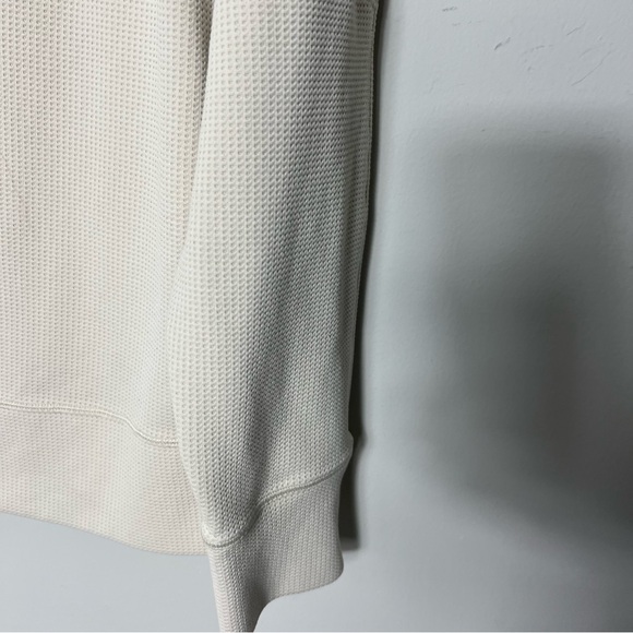 Lululemon Mens Cream Textured Crewneck Long Sleeve Pullover Shirt Size Med 18 - Picture 9 of 11